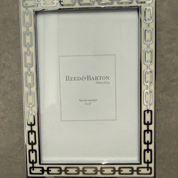Reed & Barton Silver & Ivory Enamel 4” x 6” Photo Frame